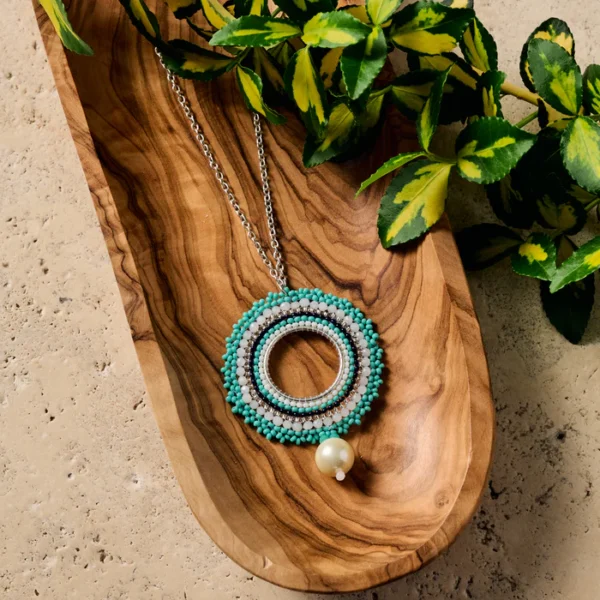 Lahar Bead Pendant Necklace